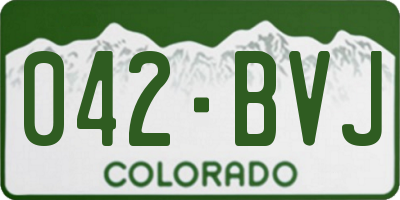 CO license plate 042BVJ