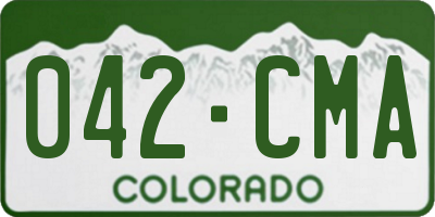 CO license plate 042CMA