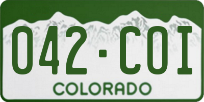 CO license plate 042COI
