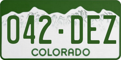 CO license plate 042DEZ