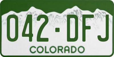 CO license plate 042DFJ