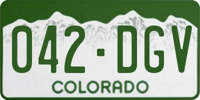 CO license plate 042DGV