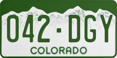CO license plate 042DGY