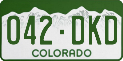 CO license plate 042DKD