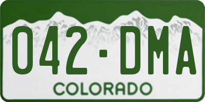 CO license plate 042DMA