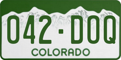 CO license plate 042DOQ