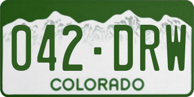 CO license plate 042DRW