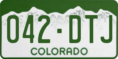 CO license plate 042DTJ