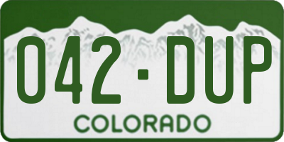 CO license plate 042DUP