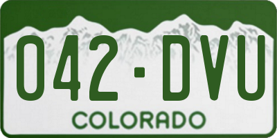 CO license plate 042DVU