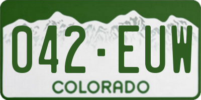 CO license plate 042EUW