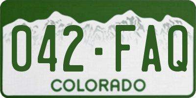 CO license plate 042FAQ