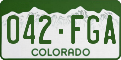 CO license plate 042FGA