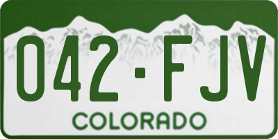 CO license plate 042FJV