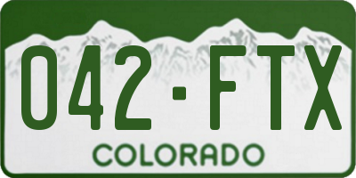CO license plate 042FTX