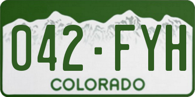 CO license plate 042FYH