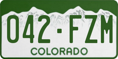 CO license plate 042FZM