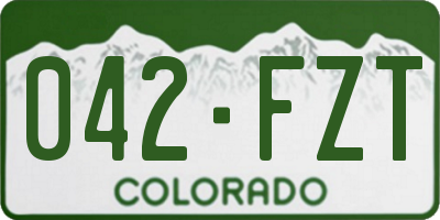 CO license plate 042FZT