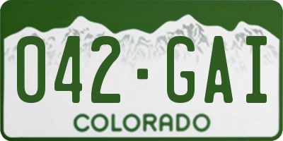 CO license plate 042GAI