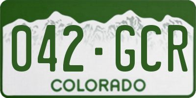 CO license plate 042GCR