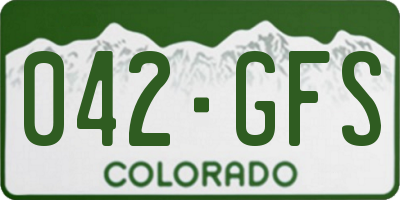 CO license plate 042GFS