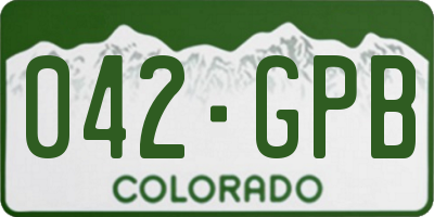 CO license plate 042GPB
