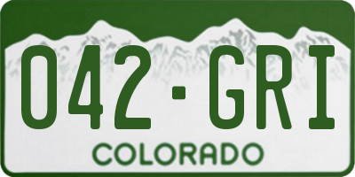 CO license plate 042GRI