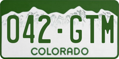 CO license plate 042GTM