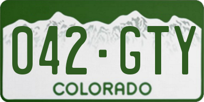 CO license plate 042GTY