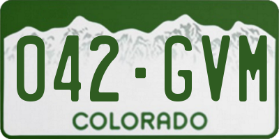 CO license plate 042GVM