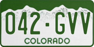 CO license plate 042GVV