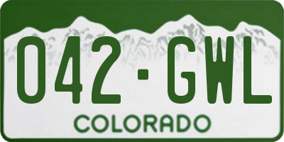 CO license plate 042GWL