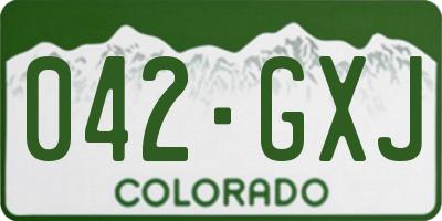 CO license plate 042GXJ