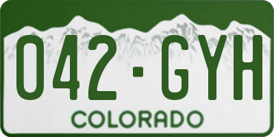 CO license plate 042GYH