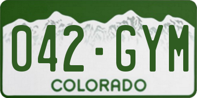 CO license plate 042GYM