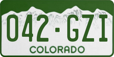 CO license plate 042GZI