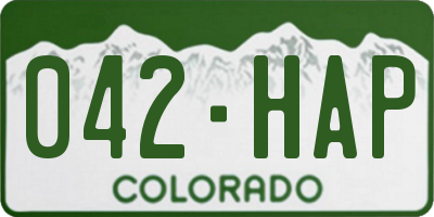 CO license plate 042HAP