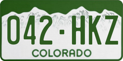 CO license plate 042HKZ
