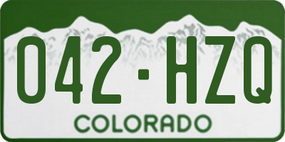 CO license plate 042HZQ