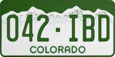 CO license plate 042IBD