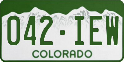CO license plate 042IEW