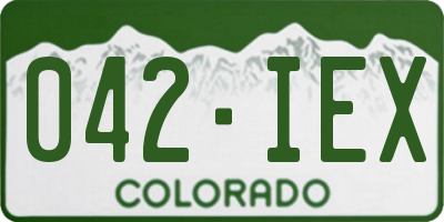CO license plate 042IEX