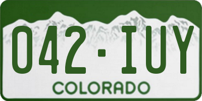 CO license plate 042IUY
