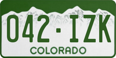 CO license plate 042IZK