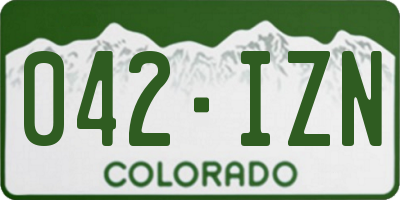 CO license plate 042IZN