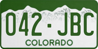 CO license plate 042JBC