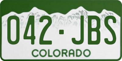 CO license plate 042JBS