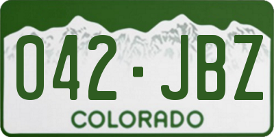 CO license plate 042JBZ