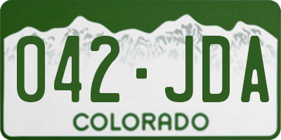 CO license plate 042JDA