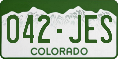 CO license plate 042JES